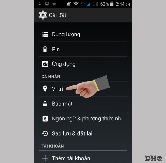 Vào Vị trí